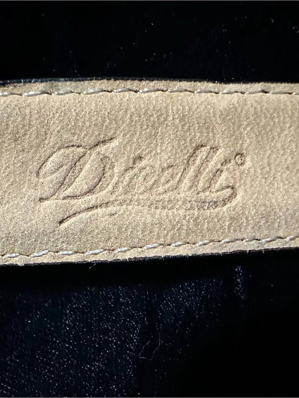 Dicelli Vintage Black Genuine Lizard Belt with Gold Buckle